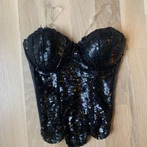 Black Latex Sea Siren Mermaid Structured Corset